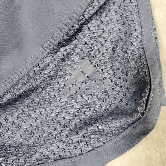 adidas Shorts Womens Large Blue Mesh Running Training Elastic Waist Drawstring - Picture 7 of 9